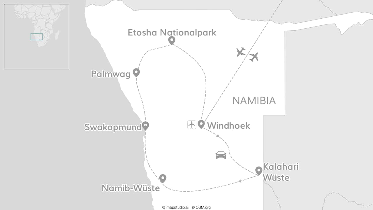 Namibia Abenteuer: Roadtrip im Rooftop Zelt