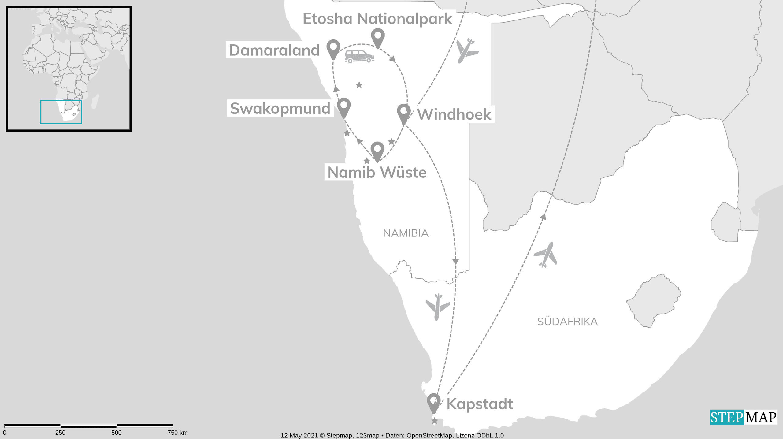 Namibia & Kapstadt: City trifft Safari Roadtrip
